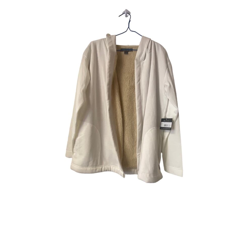 Eddie Bauer Fauxx Shearling Lined Cardigan Size Medium - Picture 2 of 7